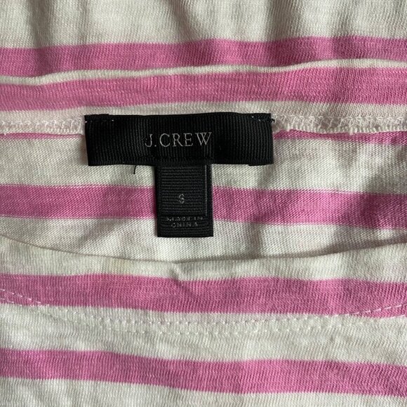 J.Crew Womens Pink & White Striped 3/4 Sleeve Shirt Size S - Picture 5 of 5